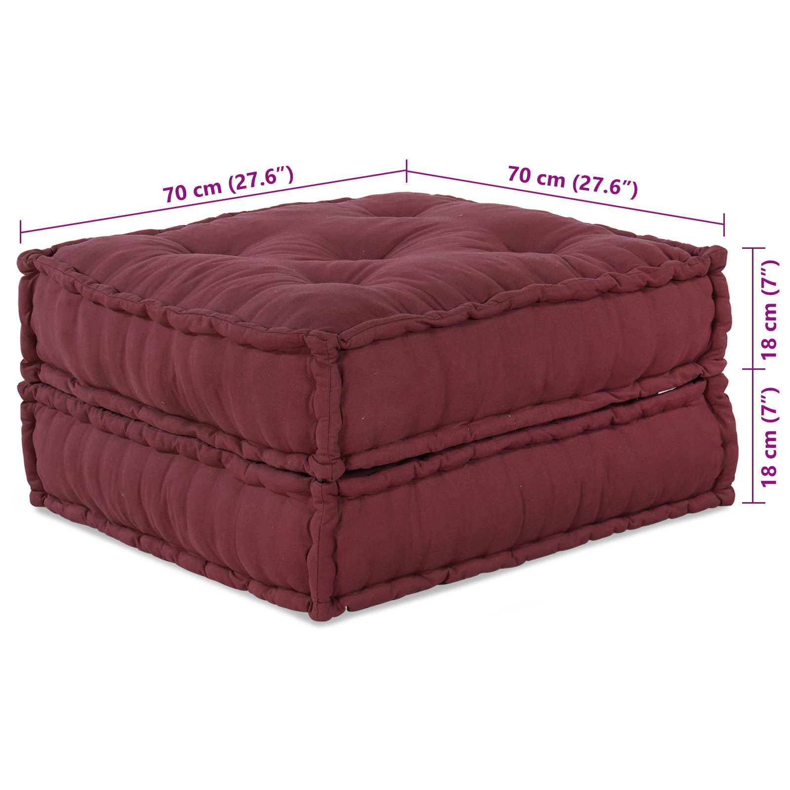 Modulair Sofabet 2 pcs Bordeaux 140 x 70 x 36 cm Stof is nu te koop bij PeponiXL, paradijselijk wonen!