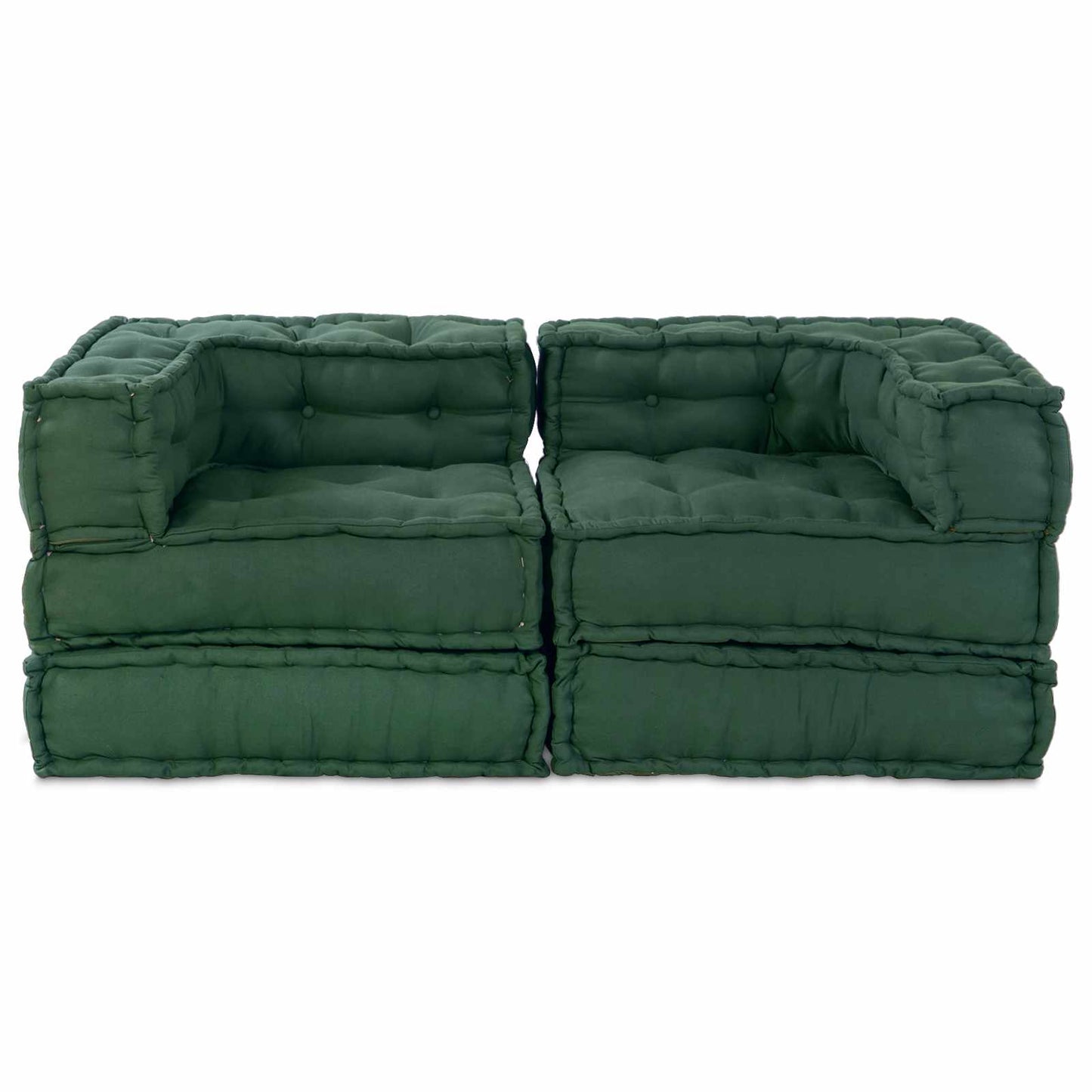 Modulair Sofabet 2 pcs Groen 140 x 70 x 56 cm Stof