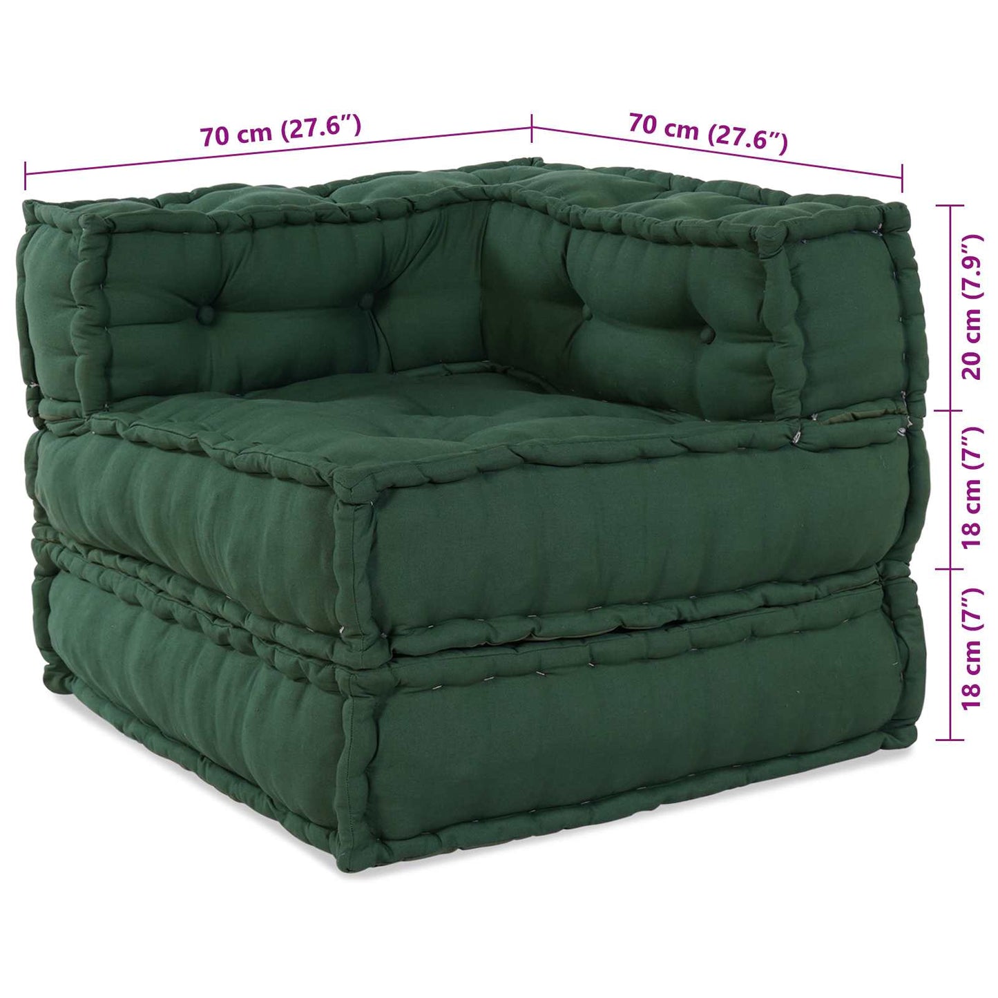 Modulair Sofabet 2 pcs Groen 140 x 70 x 56 cm Stof
