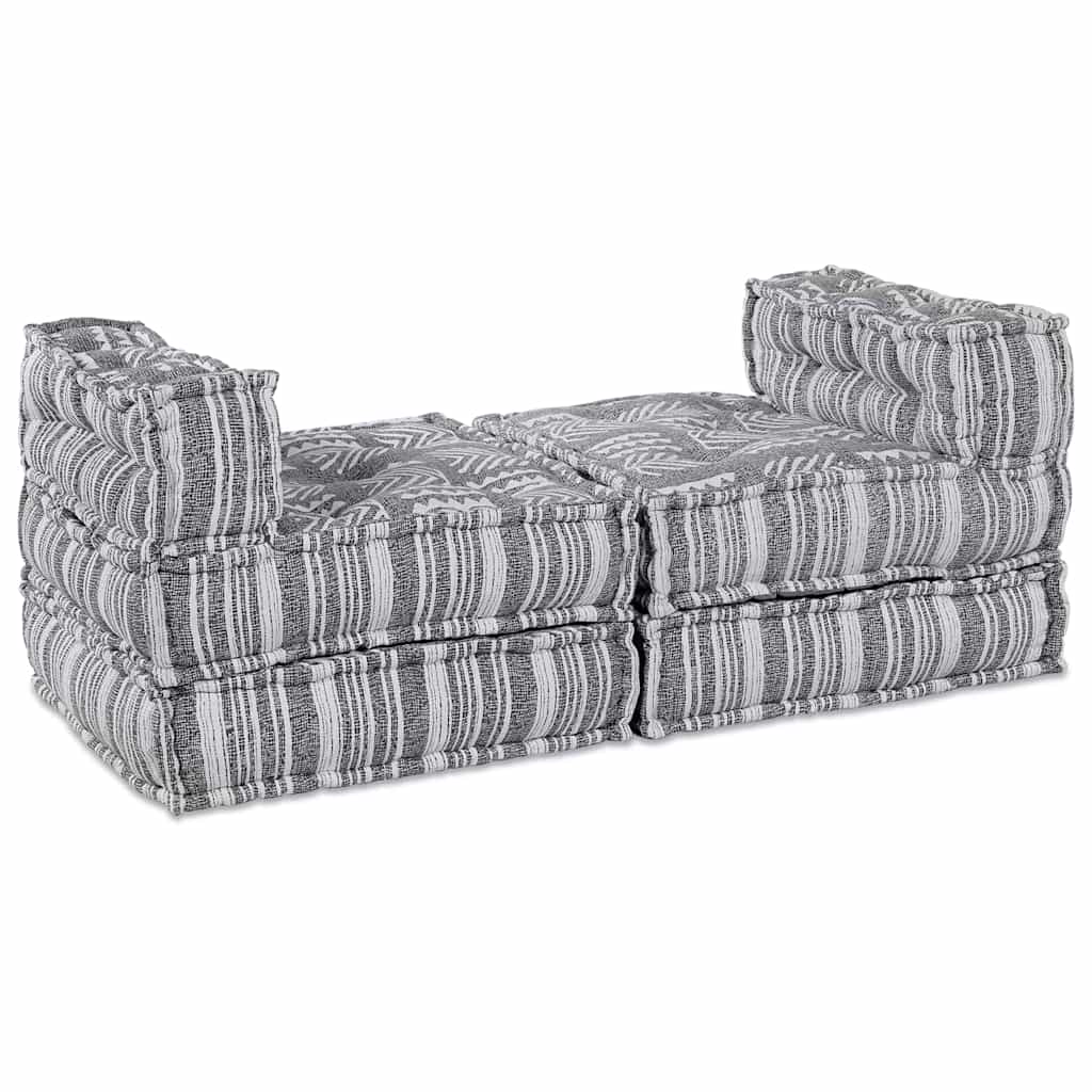 Modulair Sofabet 4 pcs Grijze Print Stof