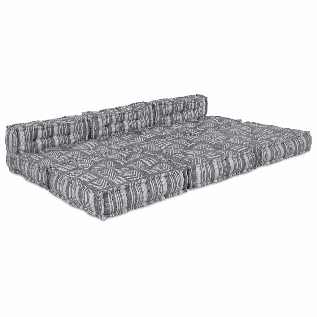 Modulair Sofabet 4 pcs Grijze Print Stof