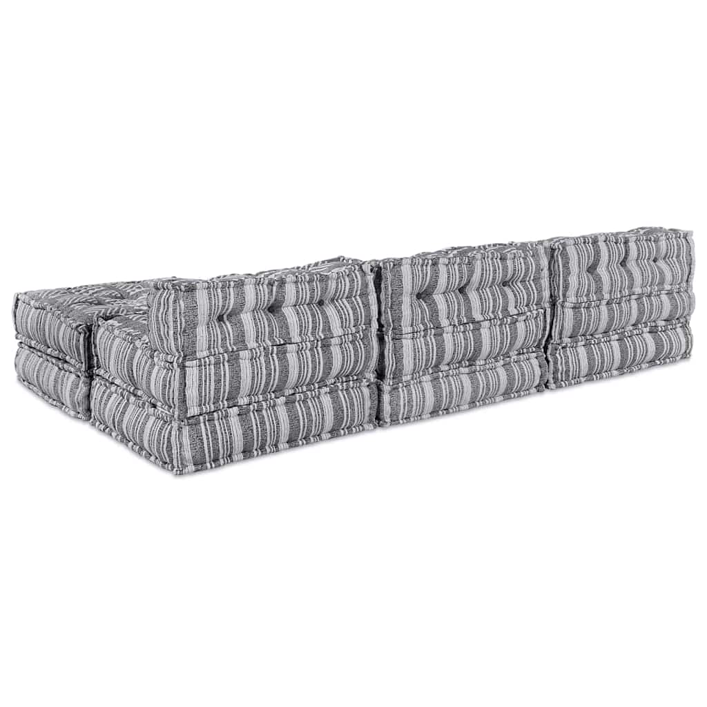 Modulair Sofabet 4 pcs Grijze Print Stof