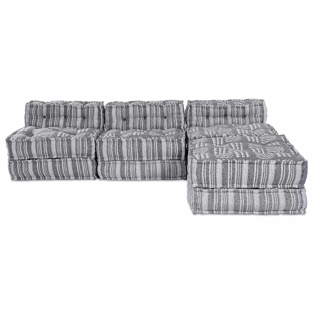 Modulair Sofabet 4 pcs Grijze Print Stof
