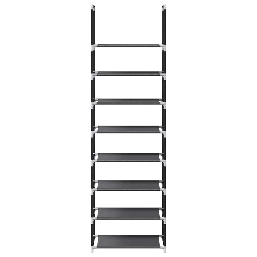 Schoenenrek 8-laags 44x28x145 cm nonwoven stof zwart is nu te koop bij PeponiXL, paradijselijk wonen!