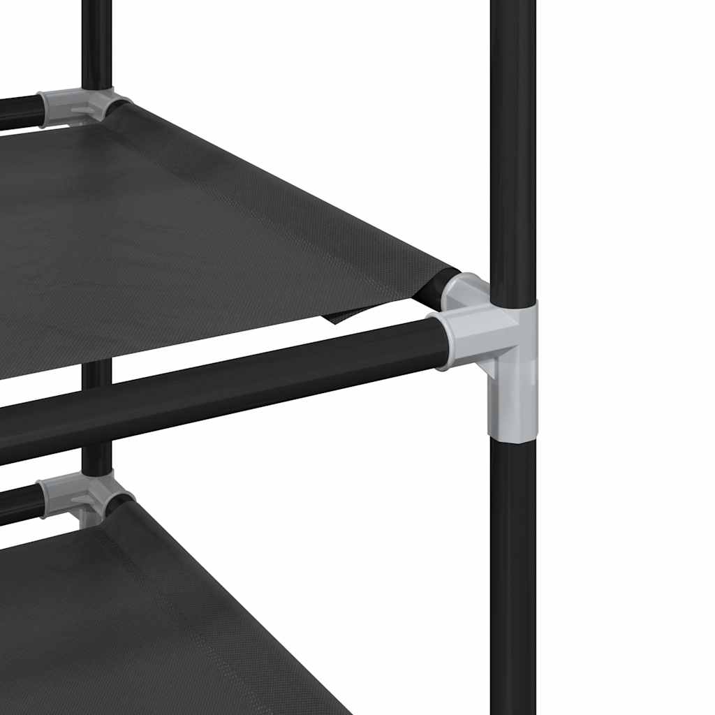 Schoenenrek 8-laags 44x28x145 cm nonwoven stof zwart is nu te koop bij PeponiXL, paradijselijk wonen!