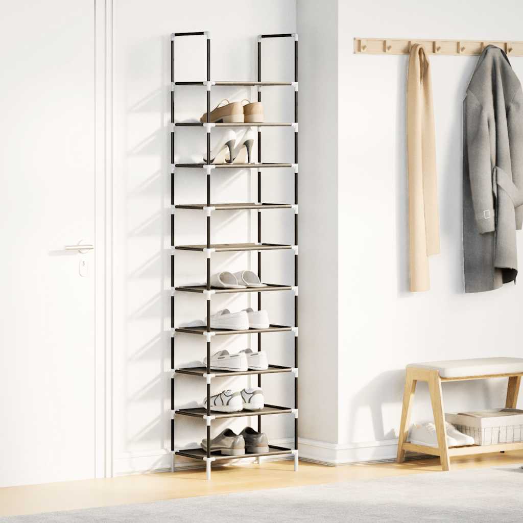 Schoenenrek 10-laags 44x28x180 cm nonwoven stof zwart is nu te koop bij PeponiXL, paradijselijk wonen!