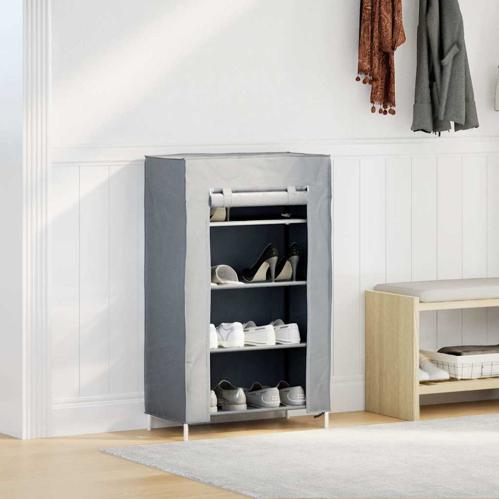 Schoenenkast 60,5x30x97 cm vliesvlies grijs is nu te koop bij PeponiXL, paradijselijk wonen!