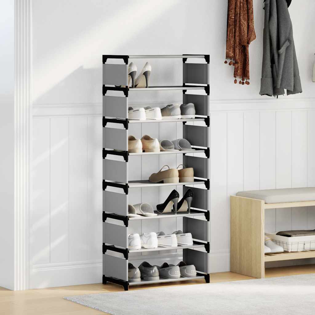 Schoenenrek 8-laags 54x28x124 cm nonwoven stof grijs is nu te koop bij PeponiXL, paradijselijk wonen!