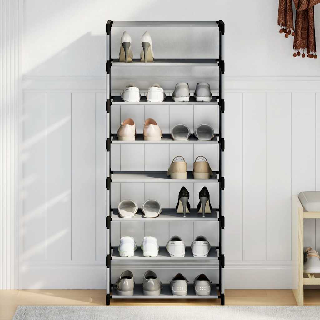 Schoenenrek 8-laags 54x28x124 cm nonwoven stof grijs is nu te koop bij PeponiXL, paradijselijk wonen!