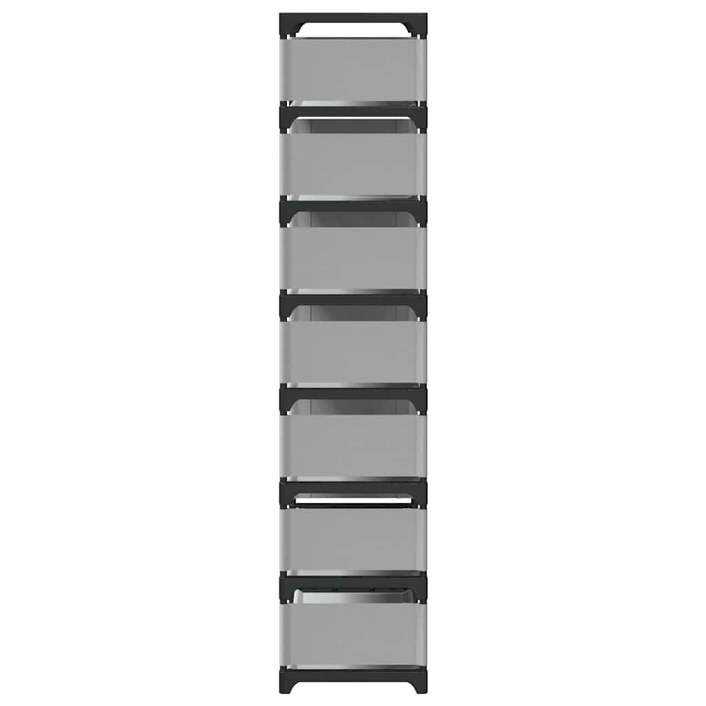 Schoenenrek 8-laags 54x28x124 cm nonwoven stof grijs is nu te koop bij PeponiXL, paradijselijk wonen!
