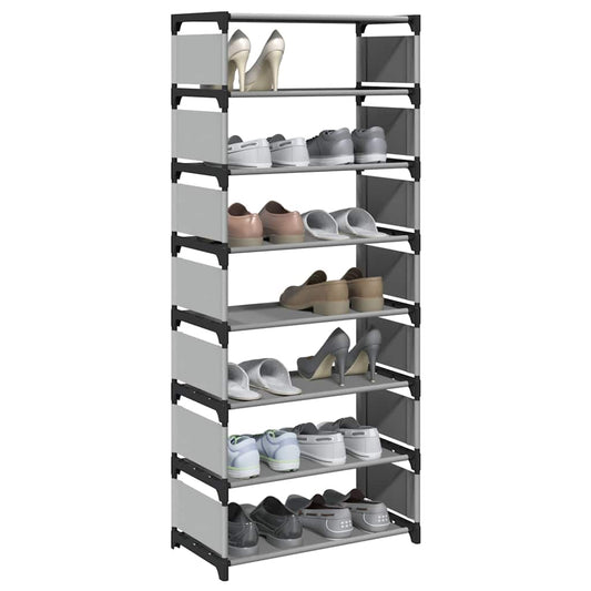 Schoenenrek 8-laags 54x28x124 cm nonwoven stof grijs is nu te koop bij PeponiXL, paradijselijk wonen!