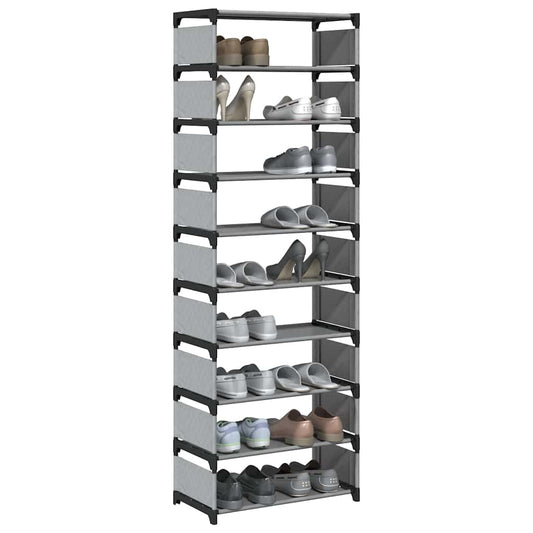 Schoenenrek 10-laags 54x28x158 cm nonwoven stof grijs is nu te koop bij PeponiXL, paradijselijk wonen!