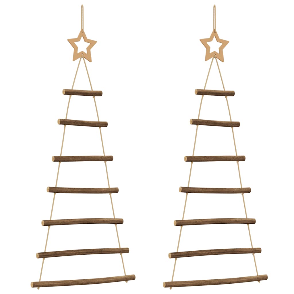 Hangende kerstbomen met topsterren 2 st 42x90 cm natuurlijke tak is nu te koop bij PeponiXL, paradijselijk wonen!