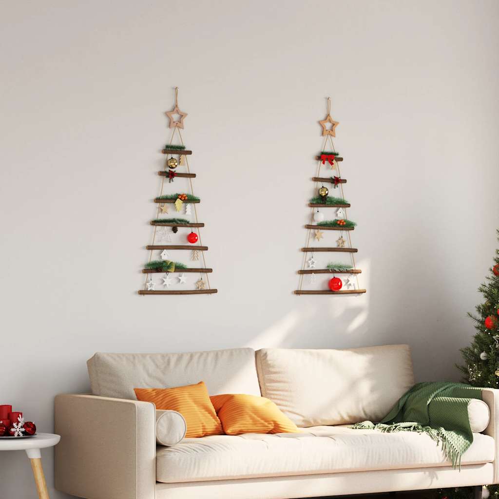 Hangende kerstbomen met topsterren 2 st 42x90 cm natuurlijke tak is nu te koop bij PeponiXL, paradijselijk wonen!