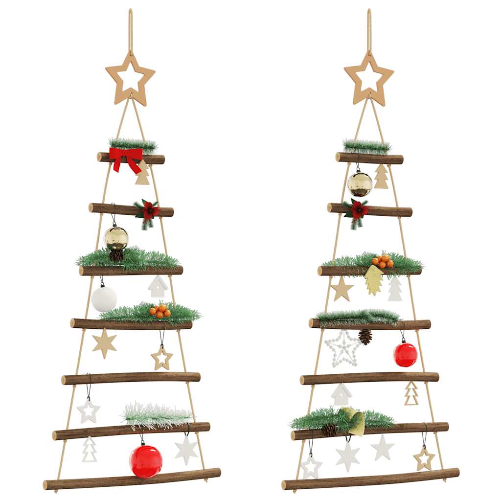 Hangende kerstbomen met topsterren 2 st 42x90 cm natuurlijke tak is nu te koop bij PeponiXL, paradijselijk wonen!