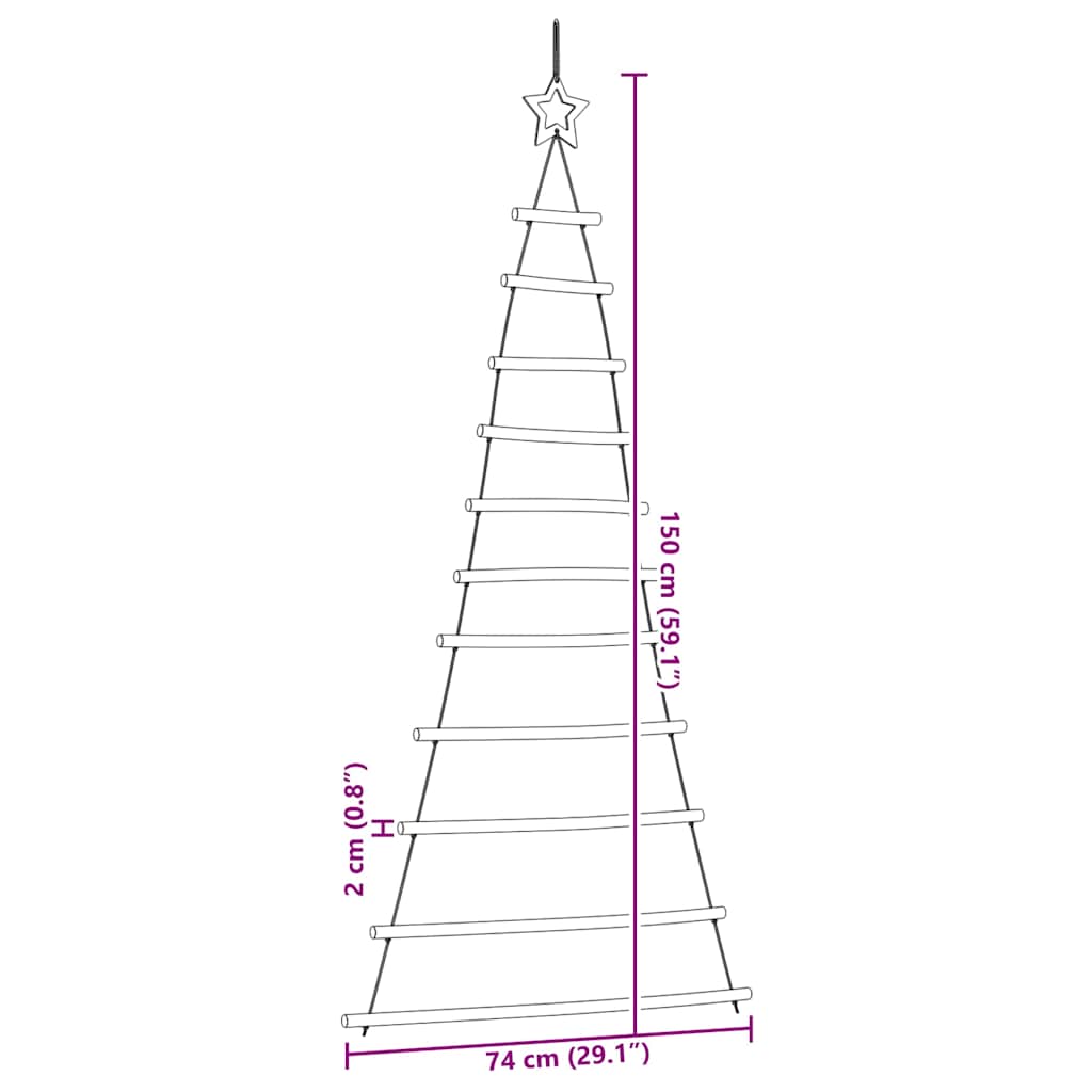 Hangende kerstboom met topster 74x150 cm natuurlijke tak is nu te koop bij PeponiXL, paradijselijk wonen!