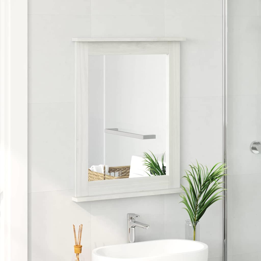 Spiegel VIGO Antiek wit 55,5 x 5 x 70 cm Massief grenenhout is nu te koop bij PeponiXL, paradijselijk wonen!