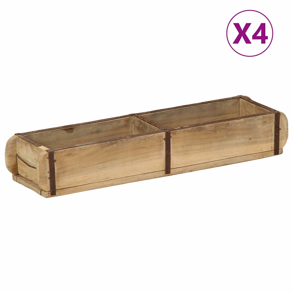 Dienblad 4 pcs Bruin 57 x 15 x 9 cm Massief Gerecycled Hout is nu te koop bij PeponiXL, paradijselijk wonen!