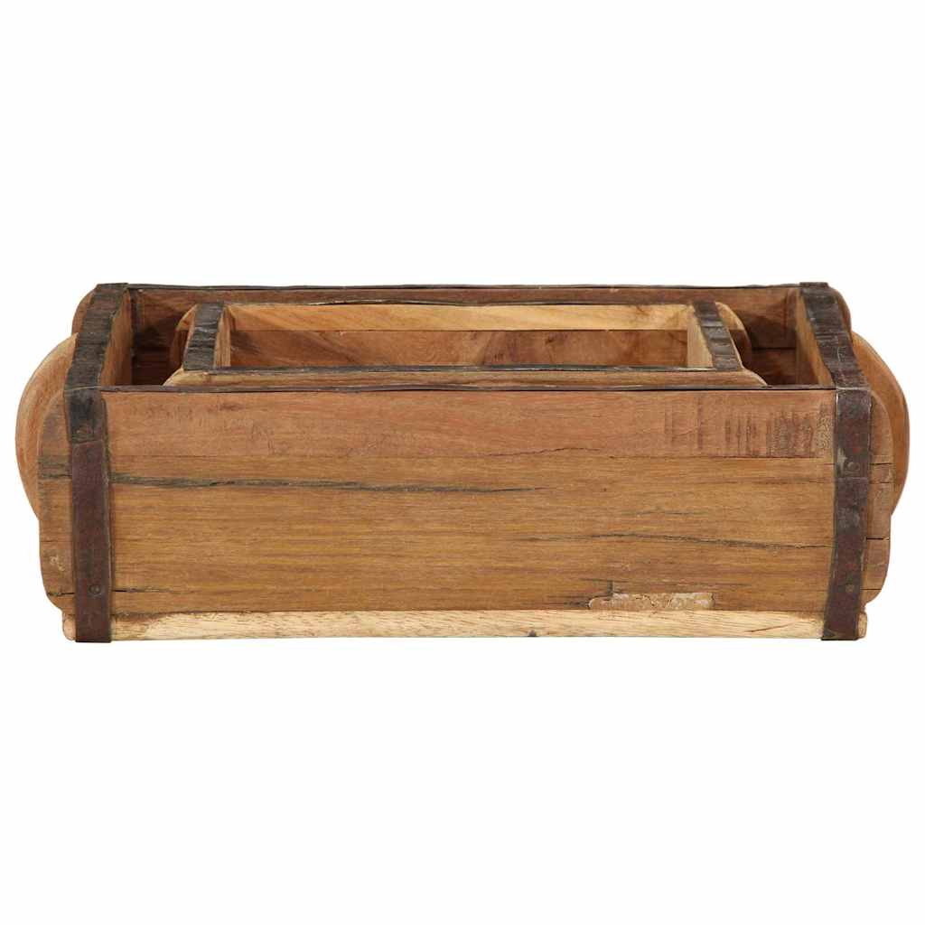 Dienblad 2 pcs Bruin 29 x 31 x 10 cm Massief Gerecycled Hout is nu te koop bij PeponiXL, paradijselijk wonen!