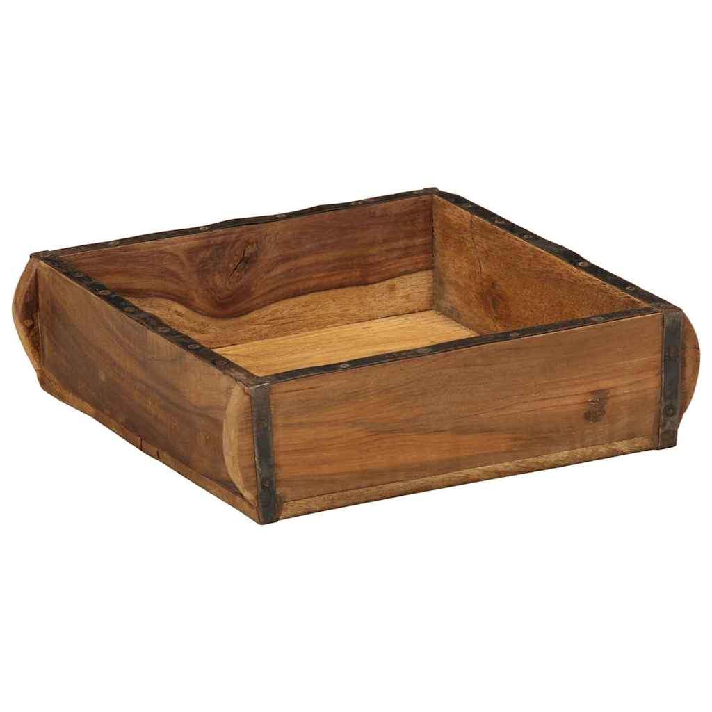 Dienblad Bruin 29 x 31 x 10 cm Massief Gerecycled Hout is nu te koop bij PeponiXL, paradijselijk wonen!