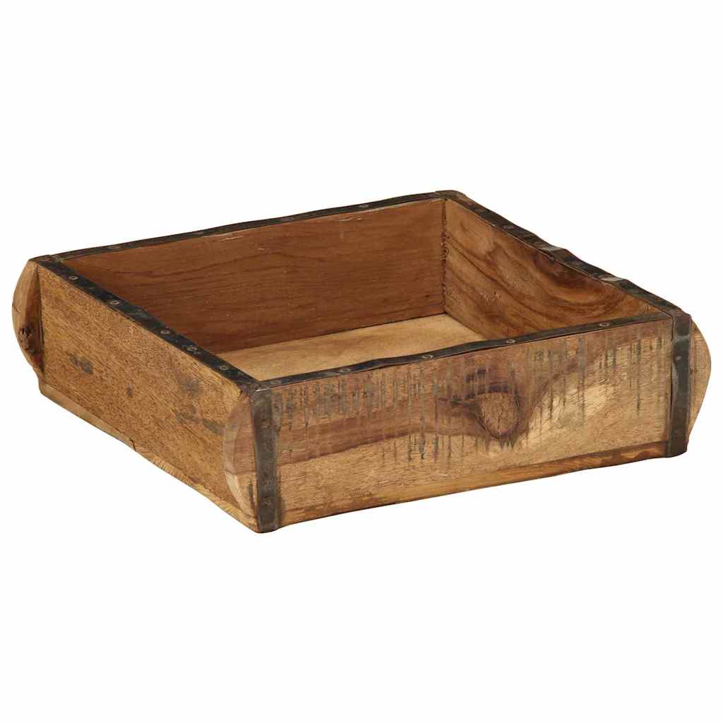 Dienblad Bruin 29 x 31 x 10 cm Massief Gerecycled Hout is nu te koop bij PeponiXL, paradijselijk wonen!