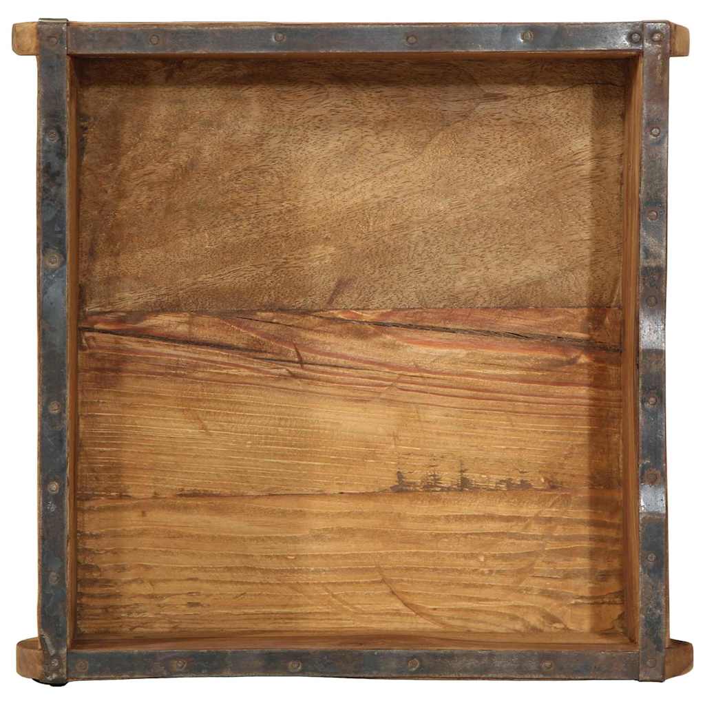 Dienblad Bruin 29 x 31 x 10 cm Massief Gerecycled Hout is nu te koop bij PeponiXL, paradijselijk wonen!