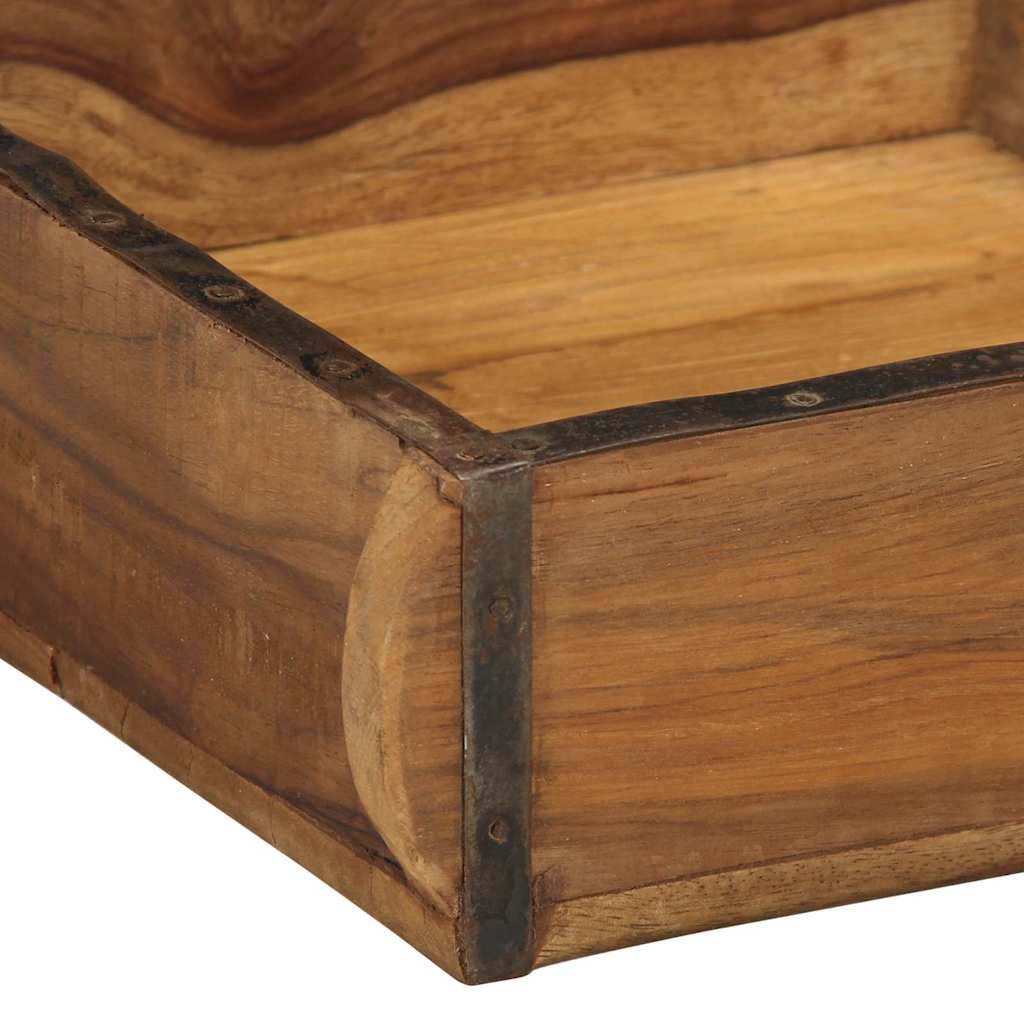 Dienblad 4 pcs Bruin 29 x 31 x 10 cm Massief Gerecycled Hout is nu te koop bij PeponiXL, paradijselijk wonen!