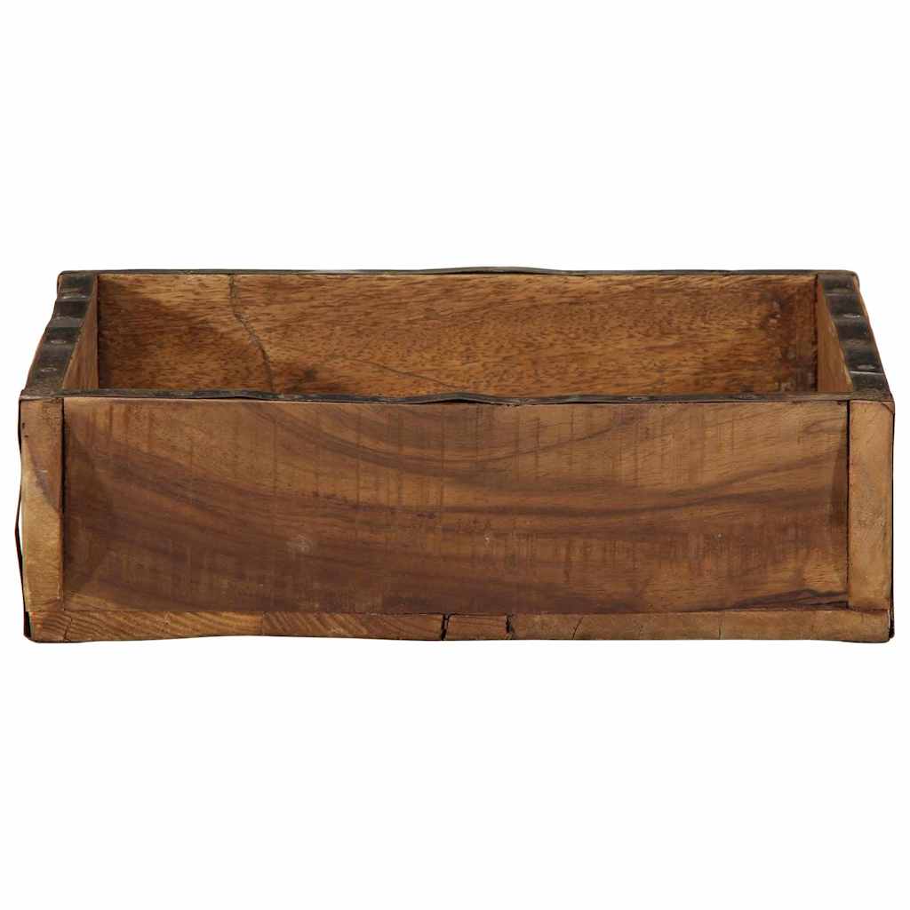 Dienblad 4 pcs Bruin 29 x 31 x 10 cm Massief Gerecycled Hout is nu te koop bij PeponiXL, paradijselijk wonen!