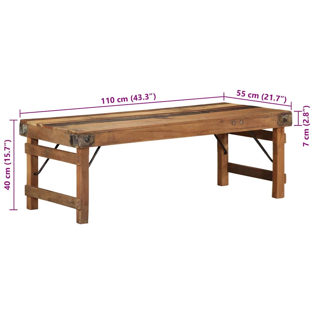Salontafel Bruin 110 x 55 x 40 cm Massief Gerecycled Hout is nu te koop bij PeponiXL, paradijselijk wonen!
