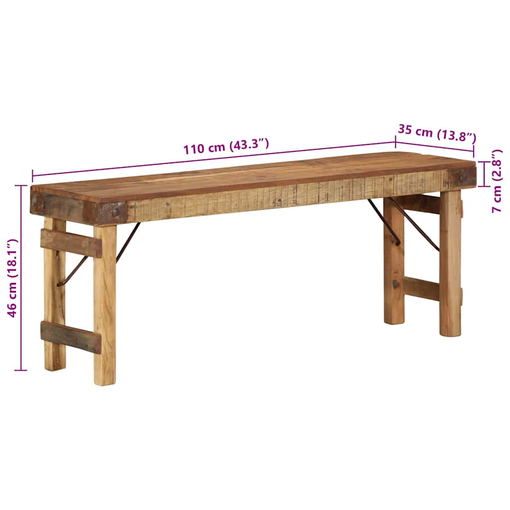Bank Naturel 110 x 35 x 46 cm Hergebruikt Oud Hout is nu te koop bij PeponiXL, paradijselijk wonen!