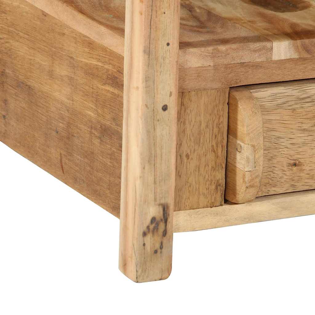 Bijzettafel Bruin 43 x 32 x 46 cm Massief Gerecycled Hout is nu te koop bij PeponiXL, paradijselijk wonen!