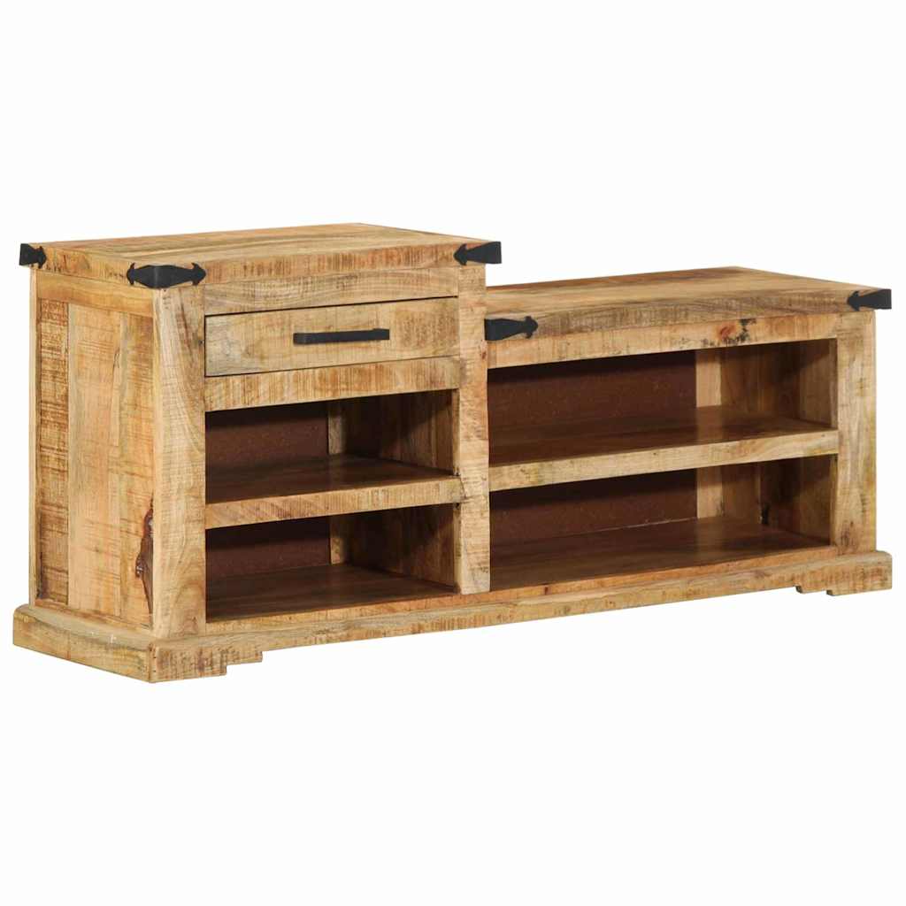 Bank met lade met opslag Bruin 110 x 35 x 50 cm Ruw Mango is nu te koop bij PeponiXL, paradijselijk wonen!