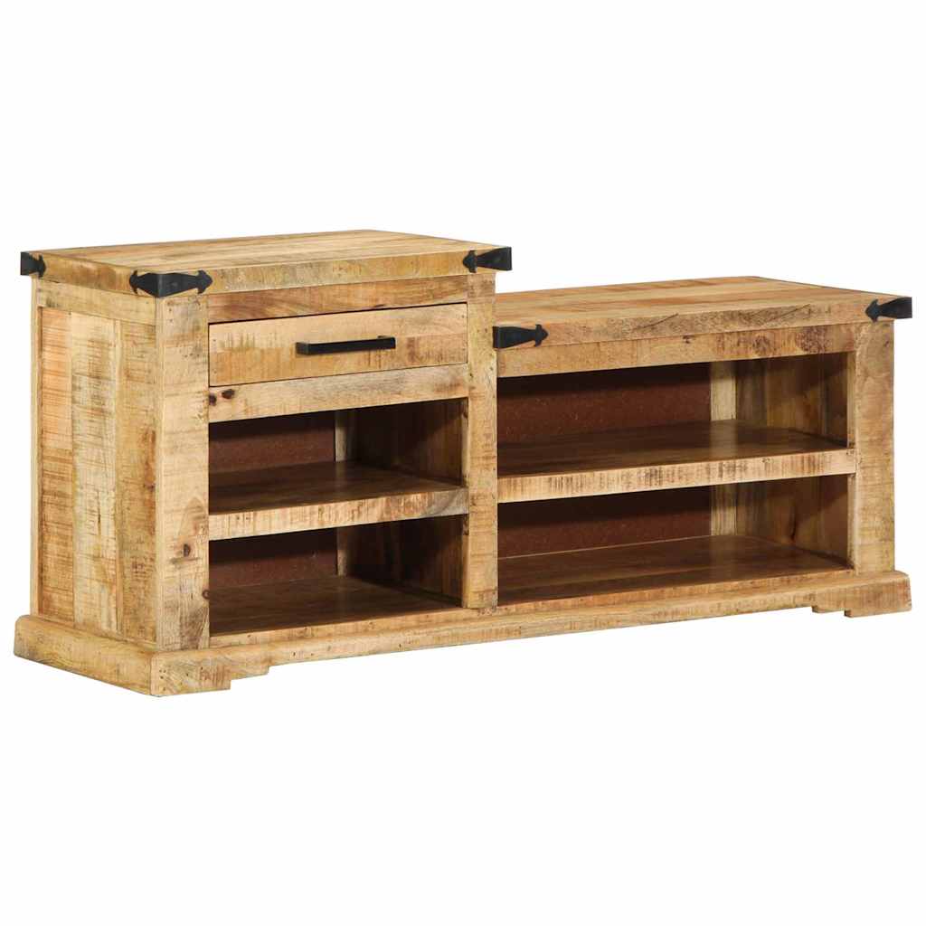 Bank met lade met opslag Bruin 110 x 35 x 50 cm Ruw Mango is nu te koop bij PeponiXL, paradijselijk wonen!