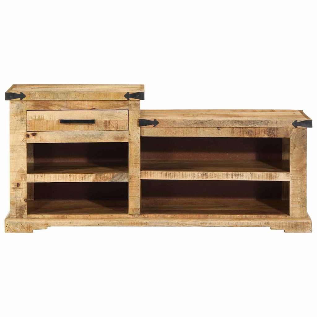 Bank met lade met opslag Bruin 110 x 35 x 50 cm Ruw Mango is nu te koop bij PeponiXL, paradijselijk wonen!