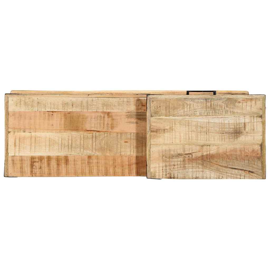 Bank met lade met opslag Bruin 110 x 35 x 50 cm Ruw Mango is nu te koop bij PeponiXL, paradijselijk wonen!