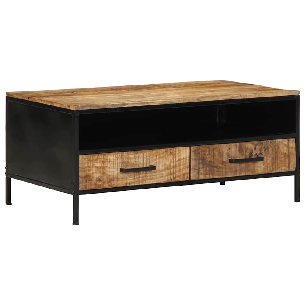 Salontafel Bruin 90 x 50 x 40 cm Massief Mangohout en Metaal is nu te koop bij PeponiXL, paradijselijk wonen!