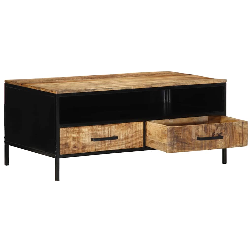 Salontafel Bruin 90 x 50 x 40 cm Massief Mangohout en Metaal is nu te koop bij PeponiXL, paradijselijk wonen!