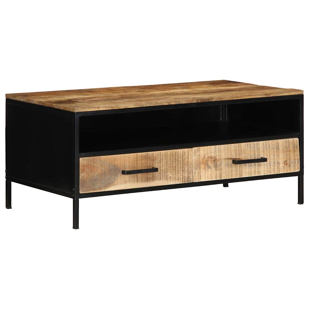 Salontafel Bruin 90 x 50 x 40 cm Massief Mangohout en Metaal is nu te koop bij PeponiXL, paradijselijk wonen!