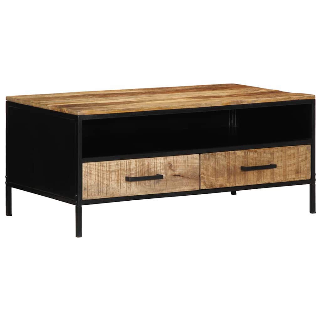 Salontafel Bruin 90 x 50 x 40 cm Massief Mangohout en Metaal is nu te koop bij PeponiXL, paradijselijk wonen!