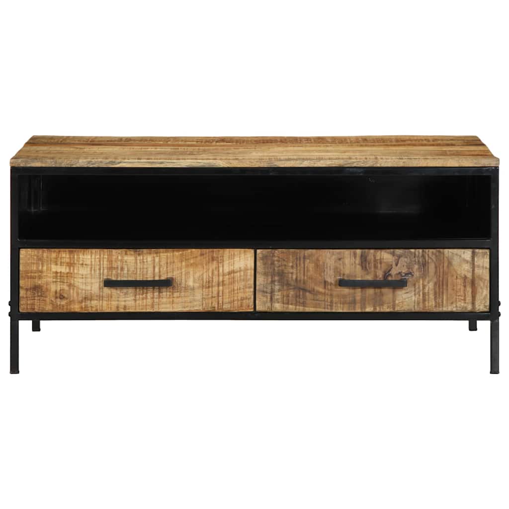 Salontafel Bruin 90 x 50 x 40 cm Massief Mangohout en Metaal is nu te koop bij PeponiXL, paradijselijk wonen!