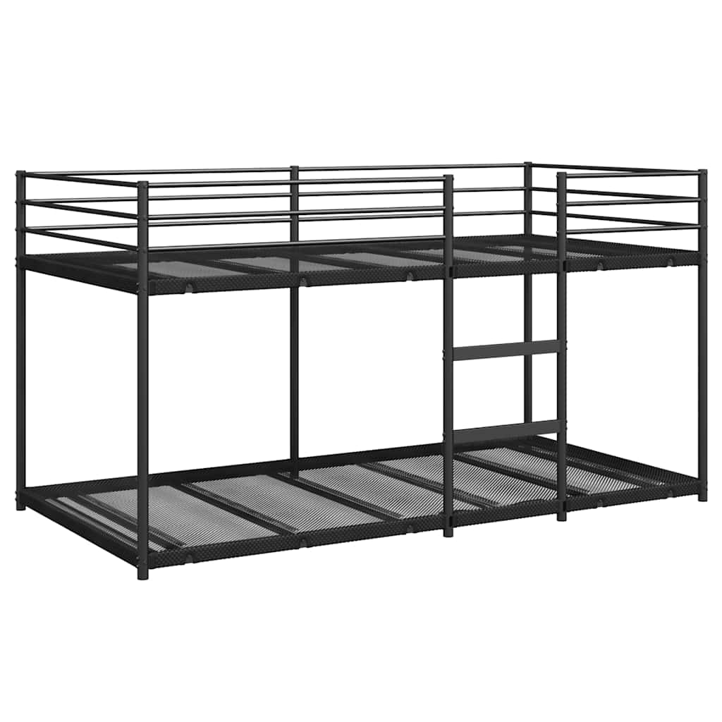 Stapelbed zonder matras 90x200 cm staal zwart is nu te koop bij PeponiXL, paradijselijk wonen!