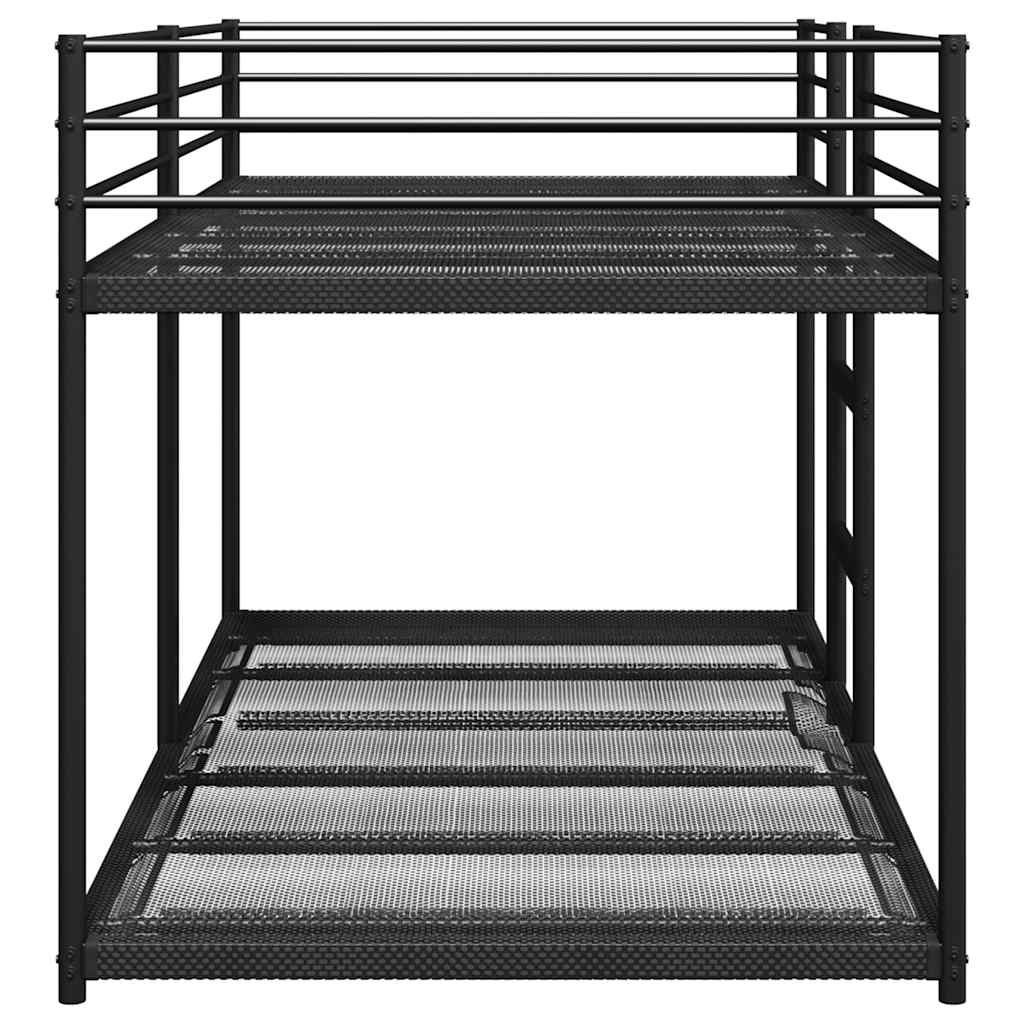 Stapelbed zonder matras 90x200 cm staal zwart is nu te koop bij PeponiXL, paradijselijk wonen!