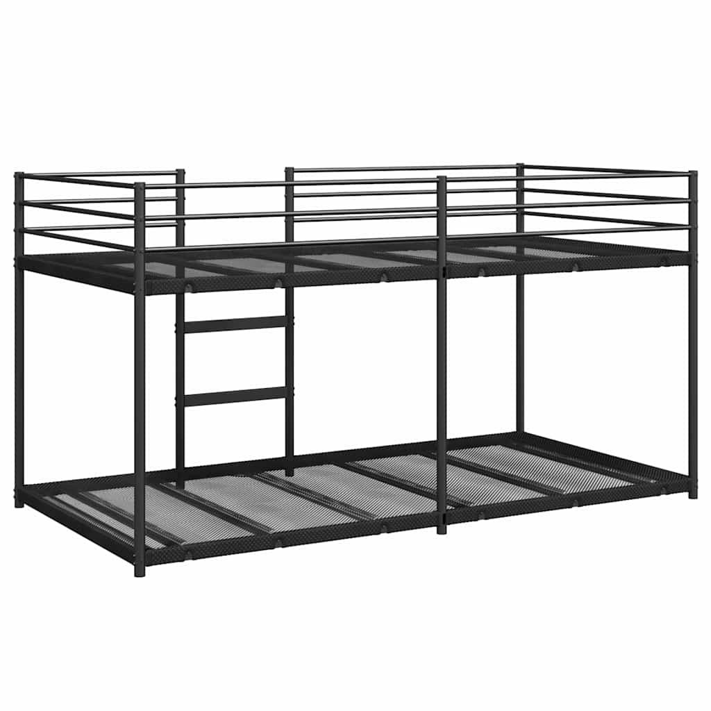Stapelbed zonder matras 90x200 cm staal zwart is nu te koop bij PeponiXL, paradijselijk wonen!