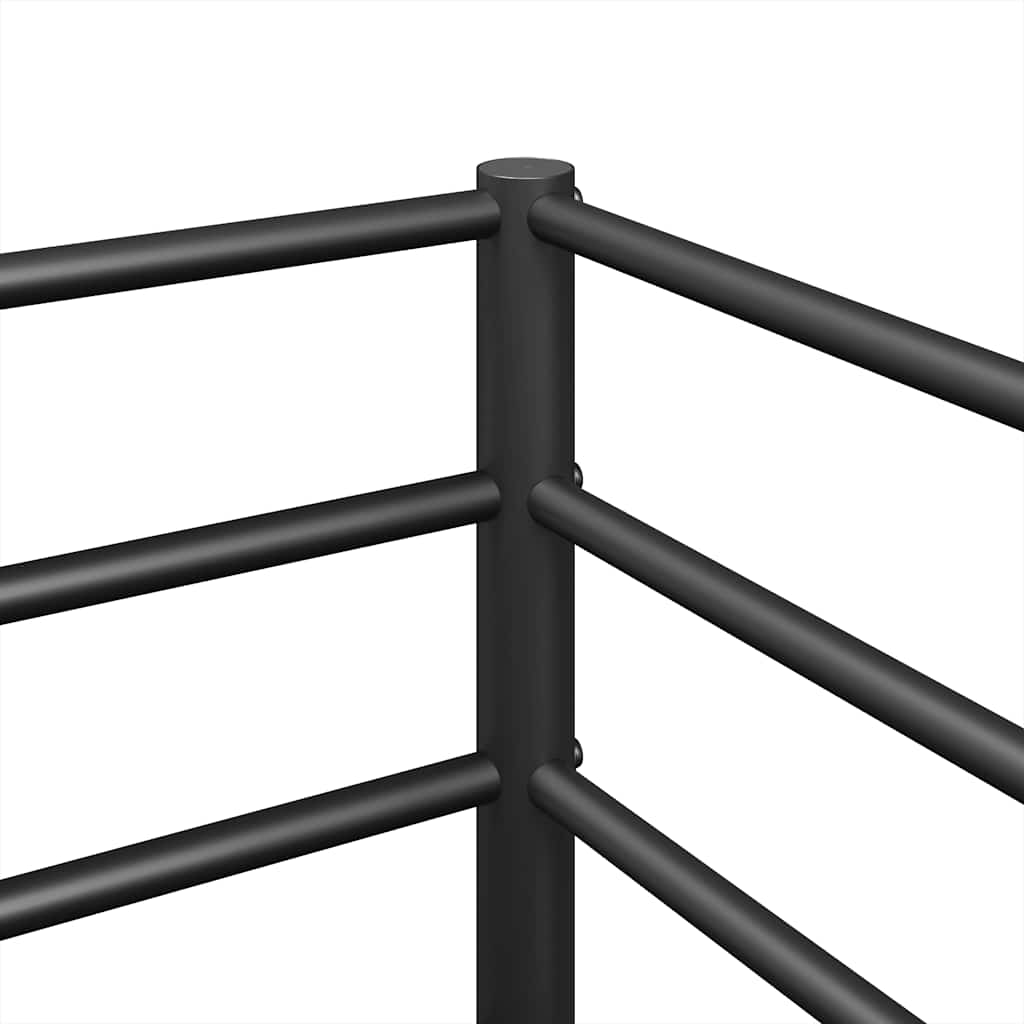 Stapelbed zonder matras 90x200 cm staal zwart is nu te koop bij PeponiXL, paradijselijk wonen!