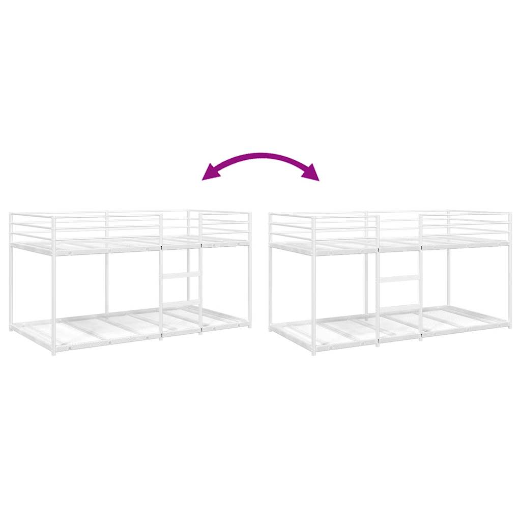 Stapelbed zonder matras 90x190 cm staal wit is nu te koop bij PeponiXL, paradijselijk wonen!