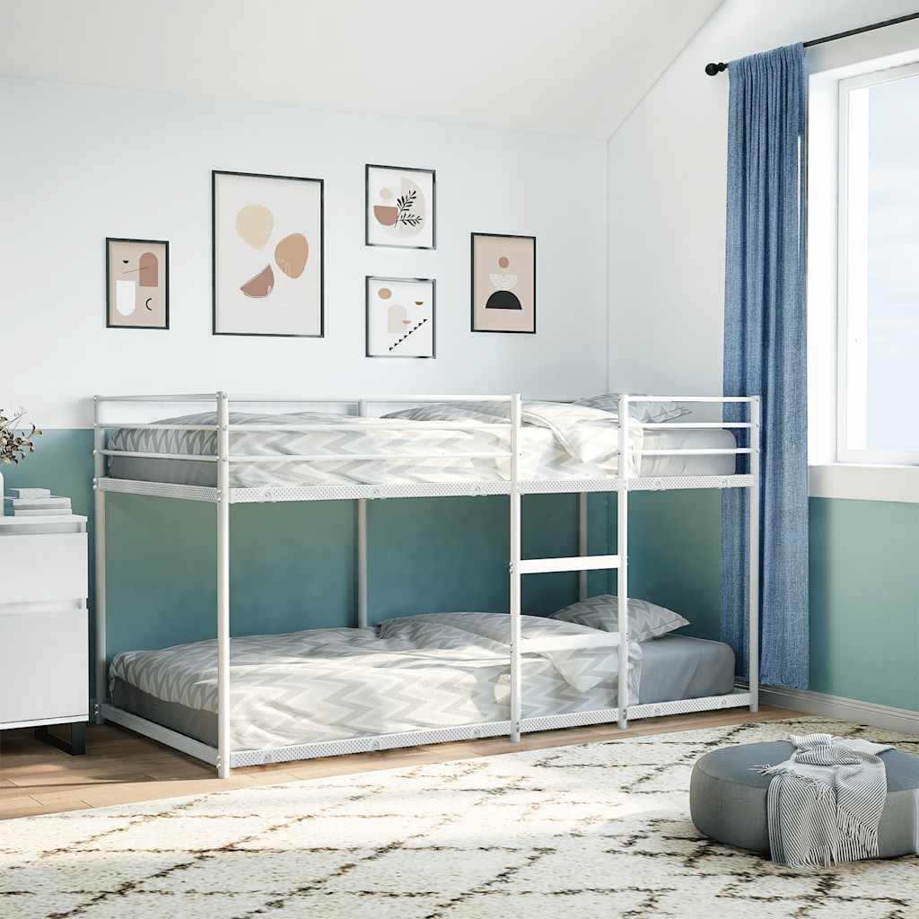 Stapelbed zonder matras 90x200 cm staal wit is nu te koop bij PeponiXL, paradijselijk wonen!