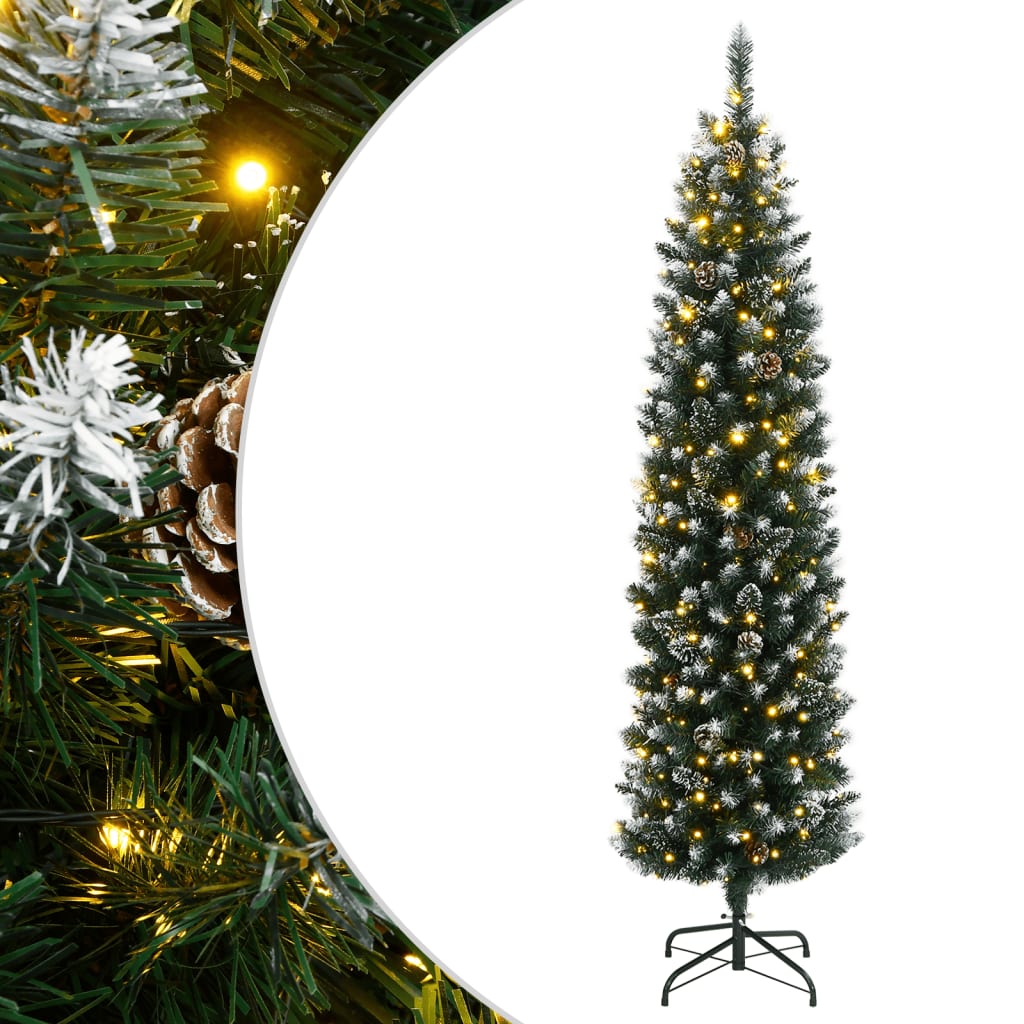 Kunstkerstboom smal met 300 LED's 240 cm is nu te koop bij PeponiXL, paradijselijk wonen!