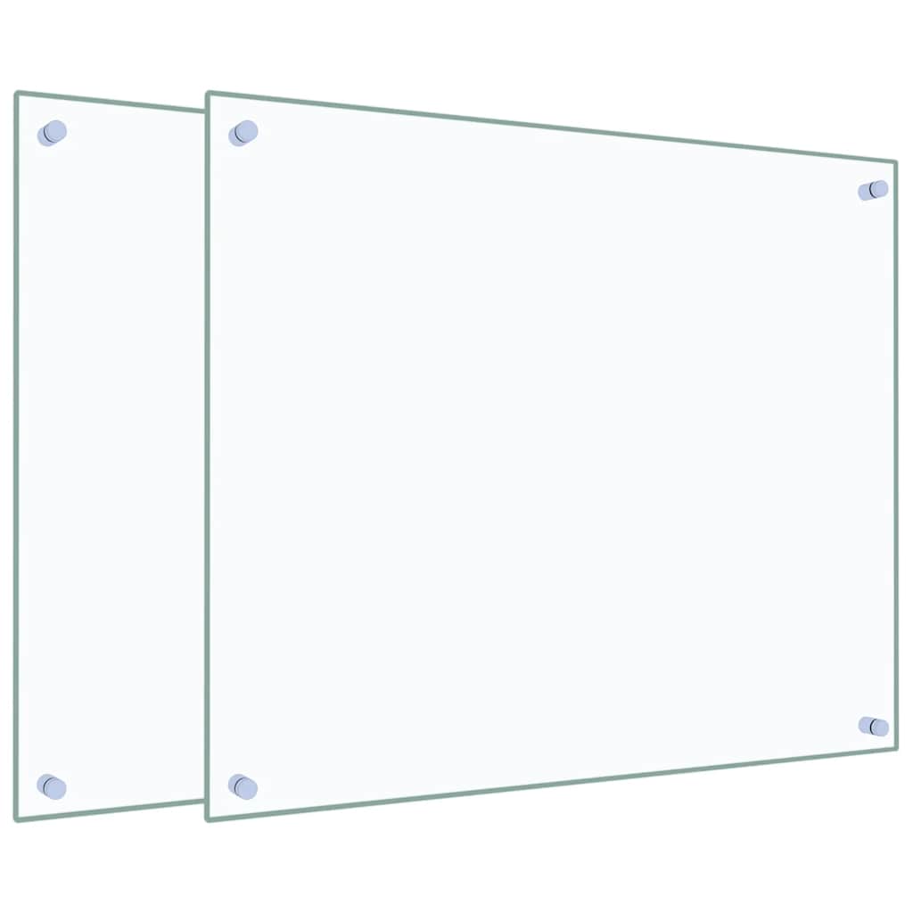 Spatschermen keuken 2 st 70x60 cm gehard glas transparant is nu te koop bij PeponiXL, paradijselijk wonen!