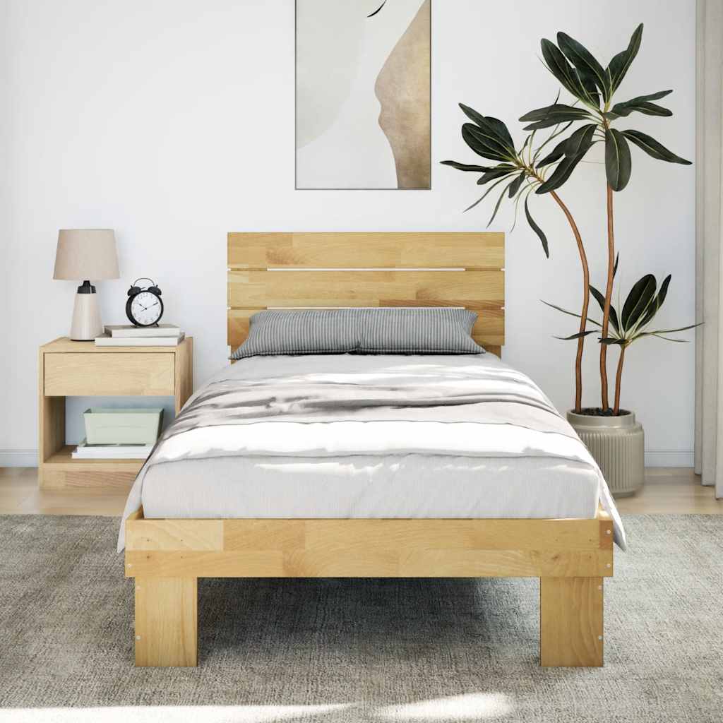 Bedframe hoofdeinde zonder matras 75x190 cm massief hout eiken is nu te koop bij PeponiXL, paradijselijk wonen!
