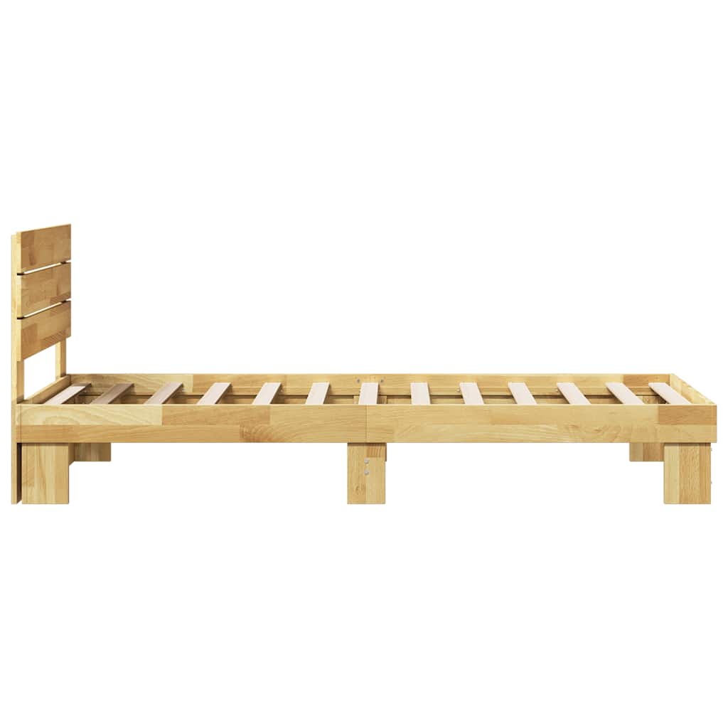 Bedframe hoofdeinde zonder matras 75x190 cm massief hout eiken is nu te koop bij PeponiXL, paradijselijk wonen!